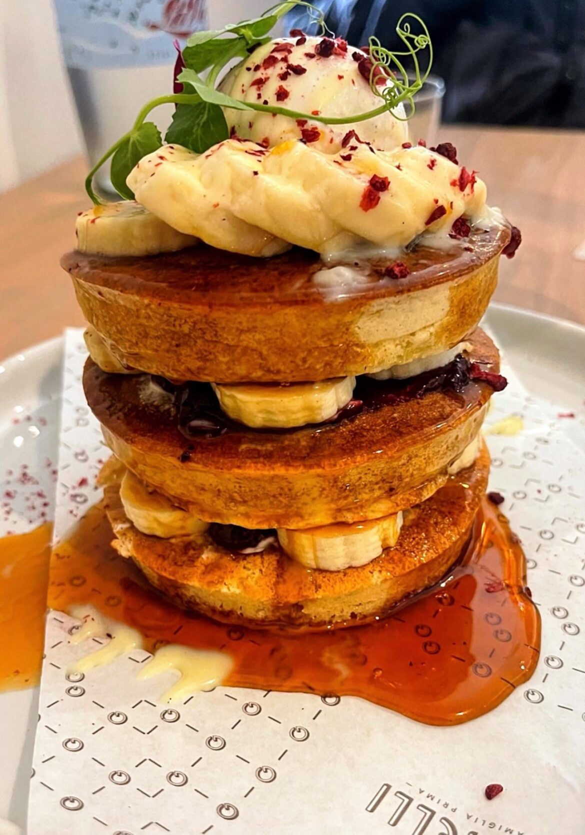 Flapjacks and all the yummy toppings.