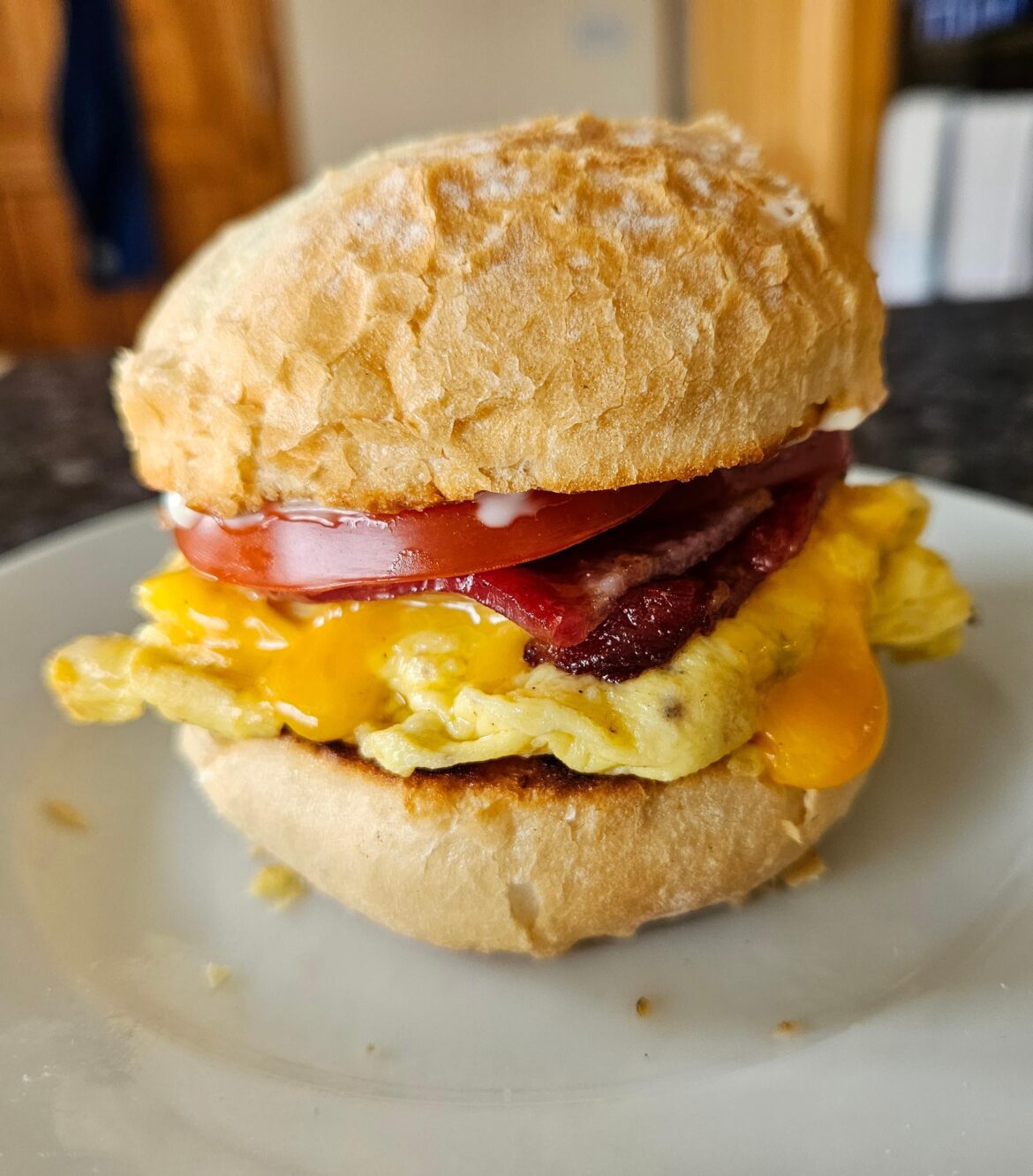 Bacon, egg, cheese and tomato