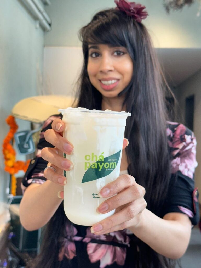 Coconut Water with Coconut Cream and Chestnut Popping Boba 🥥🧋