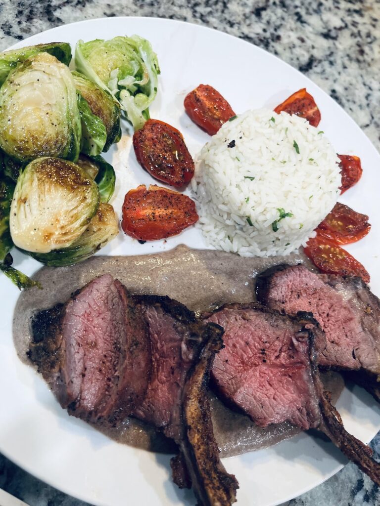 Grilled rack of lamb