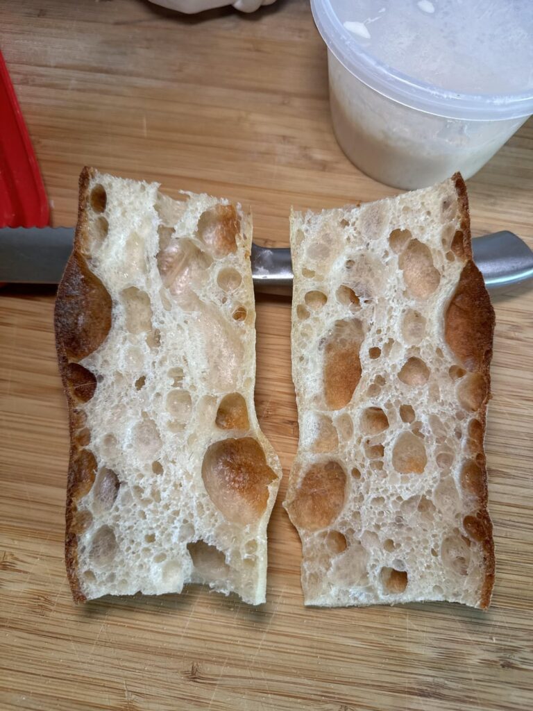 Crumbshot of NYT baguette