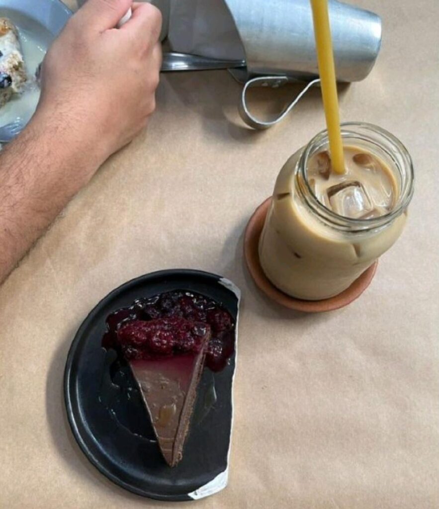 Broken plate and a pasta straw