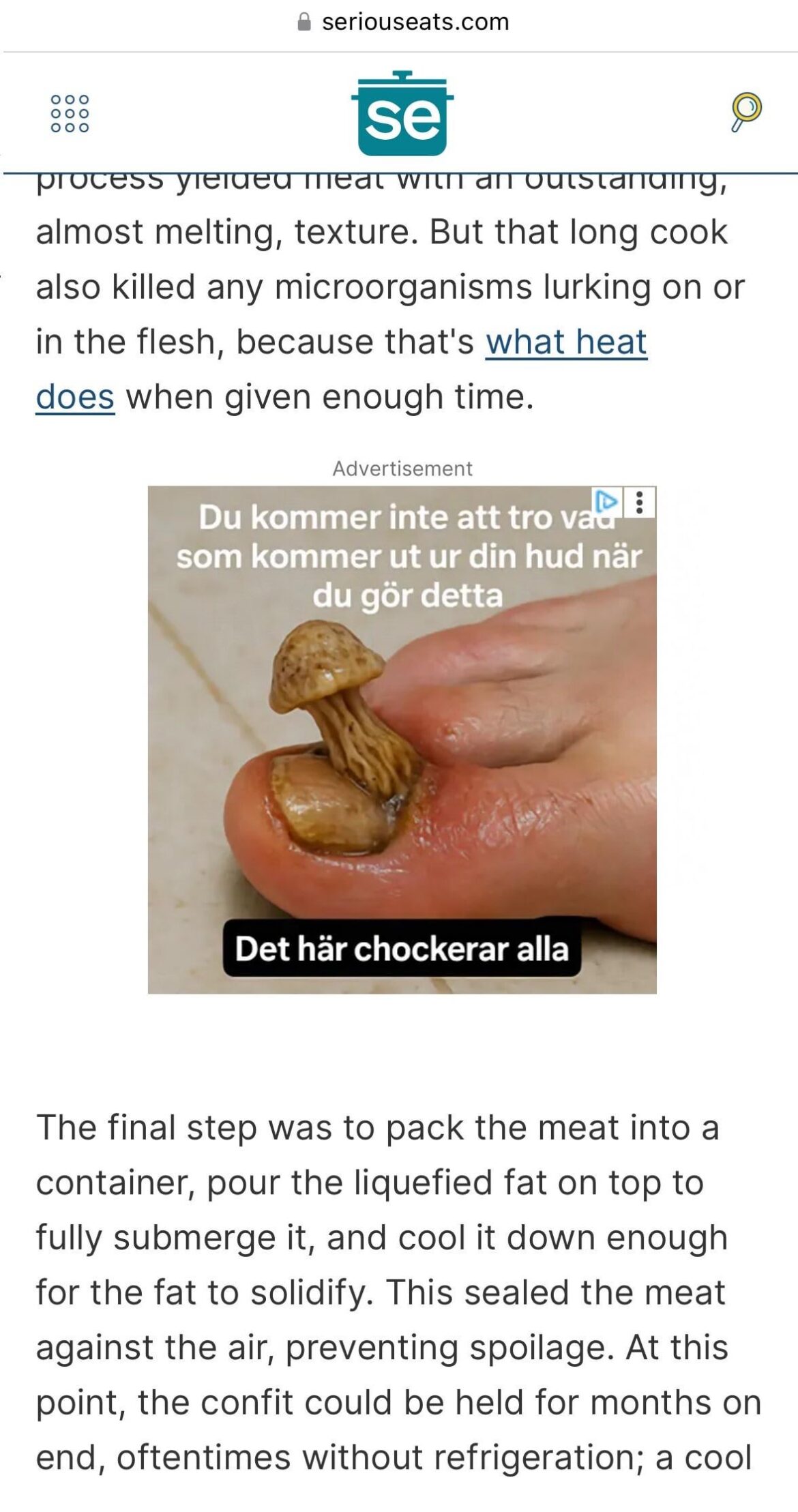 Duck confit for dinner? No thanks, I'm good...