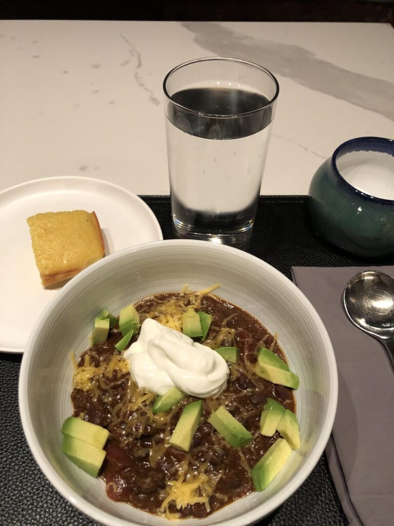 Chili is a go-to for me. 665 cals with homemade cornbread 😋