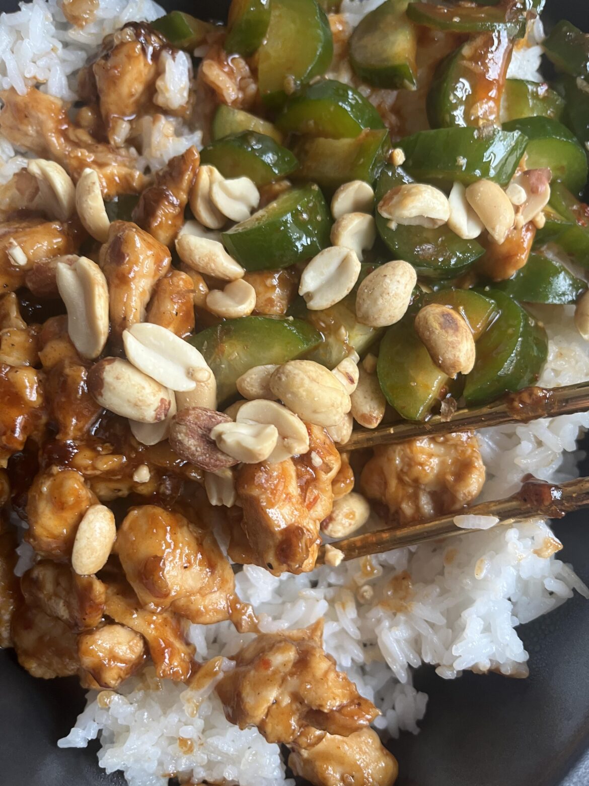 ginger chicken and rice bowls