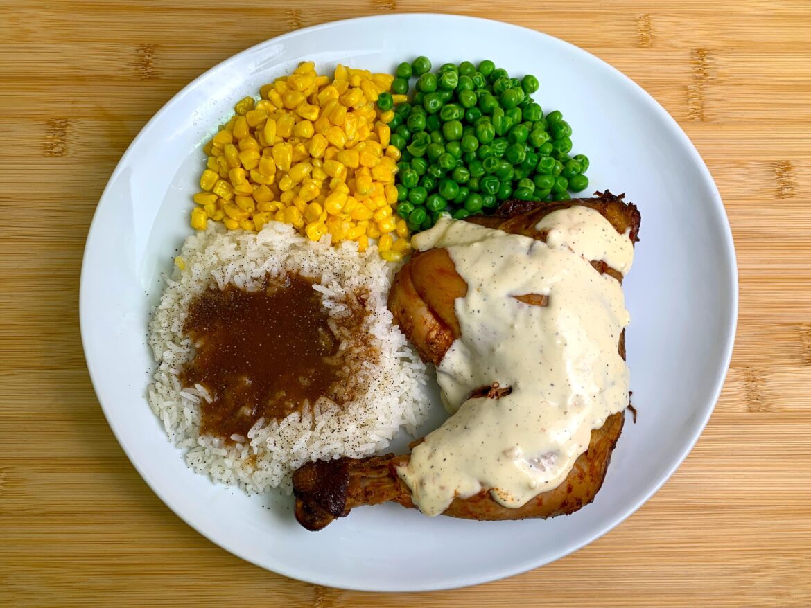 Smoked Chicken Quarter with Alabama White Sauce