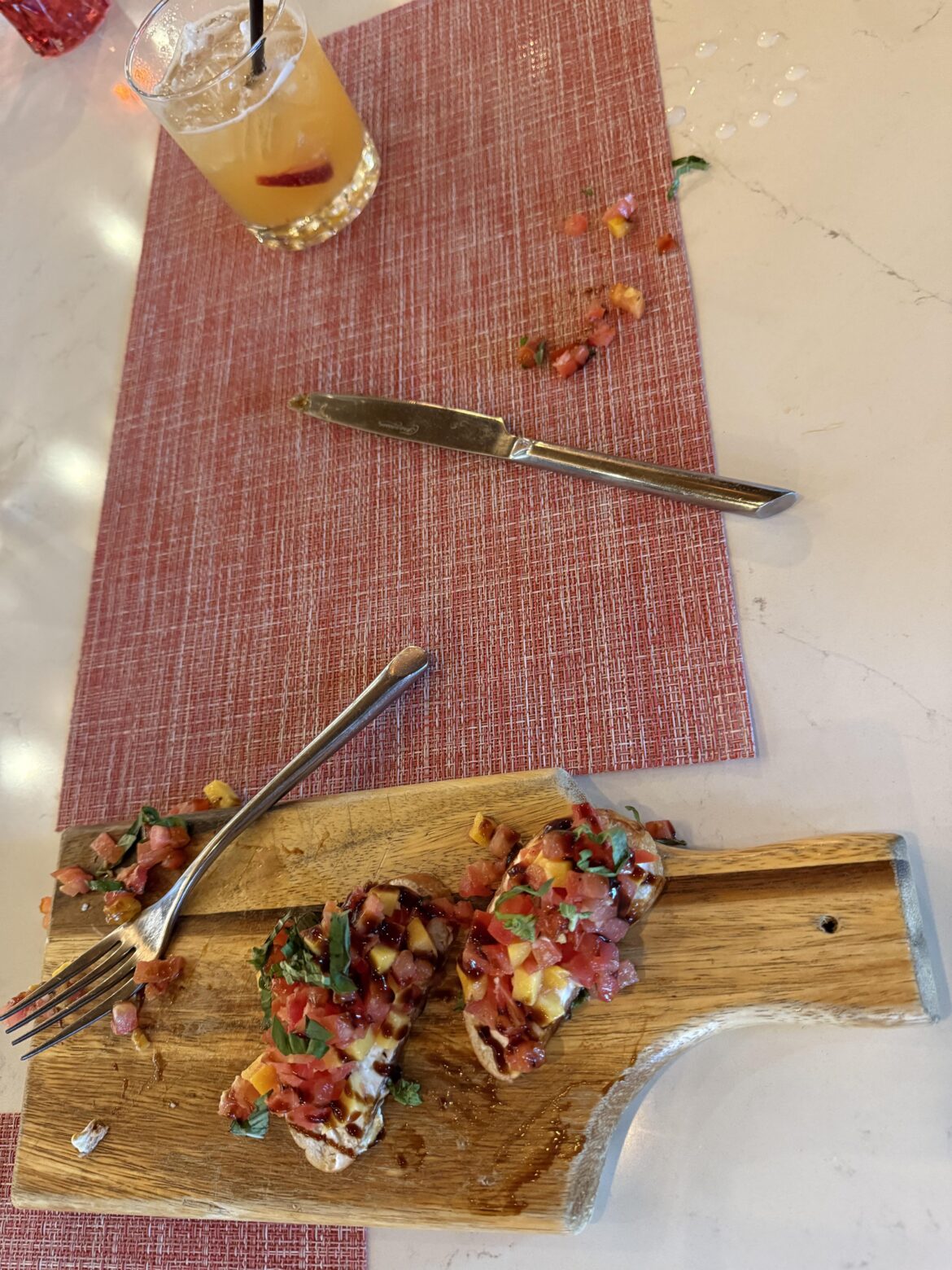 Many a slip between the lip and the bruschetta… and the table… and my dignity