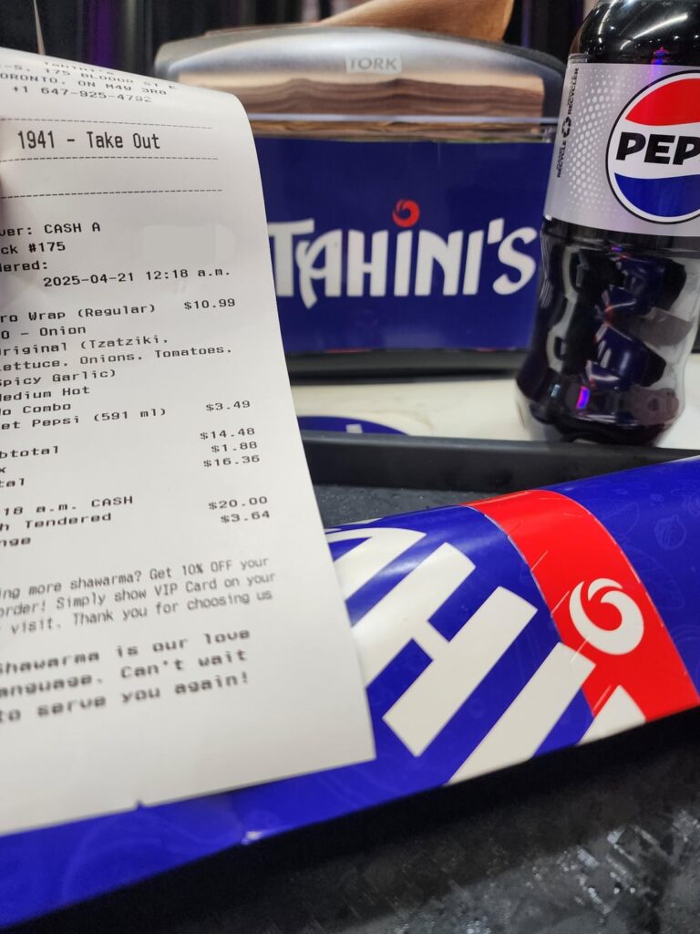 Tahini's Bloor and Church. Pricey for portion but taste good.