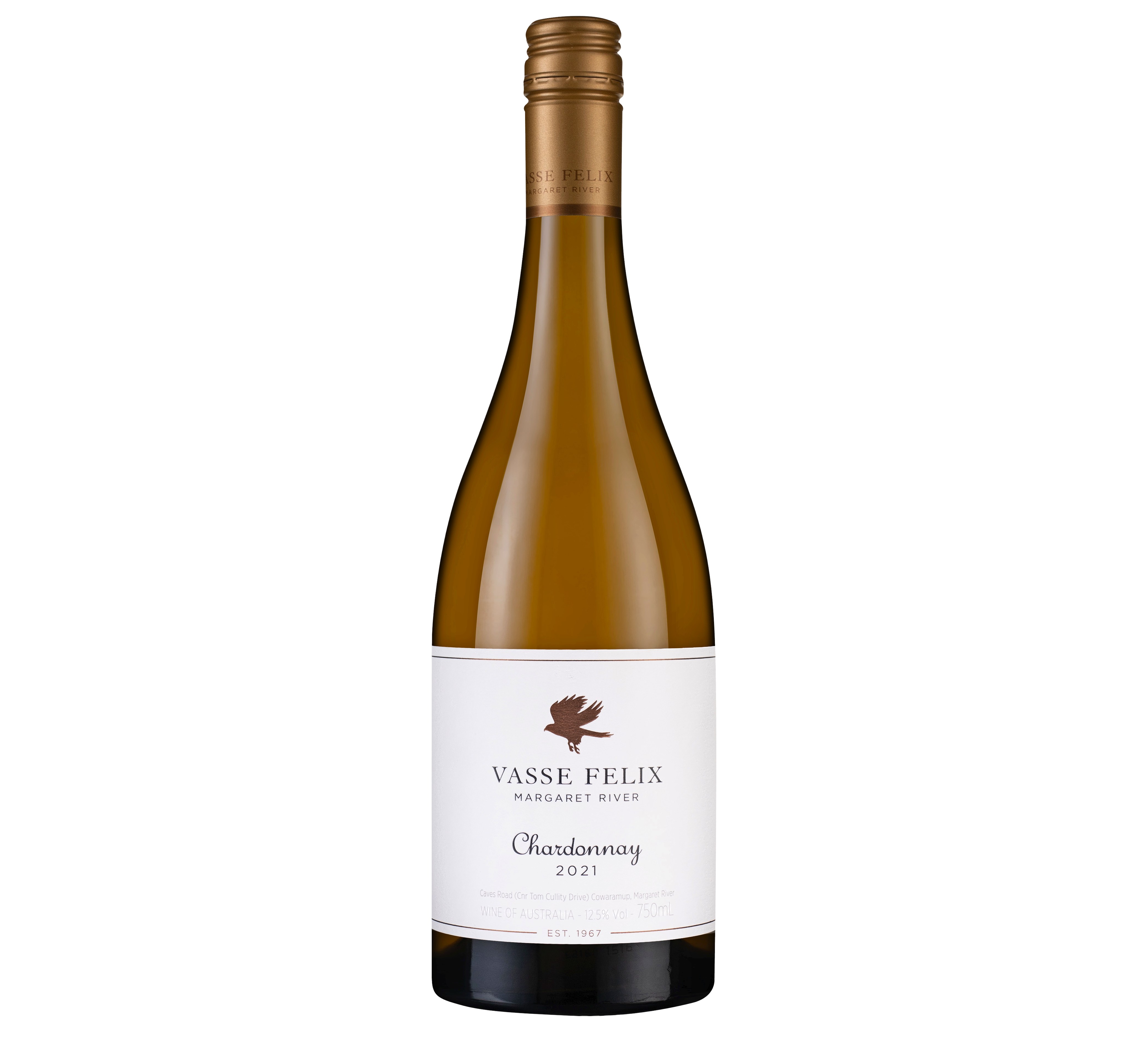 Vasse Felix Chardonnay 2021 wine bottle.