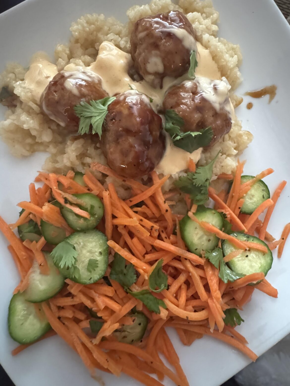 Bahn Mi Style Pork Meatball Bowls