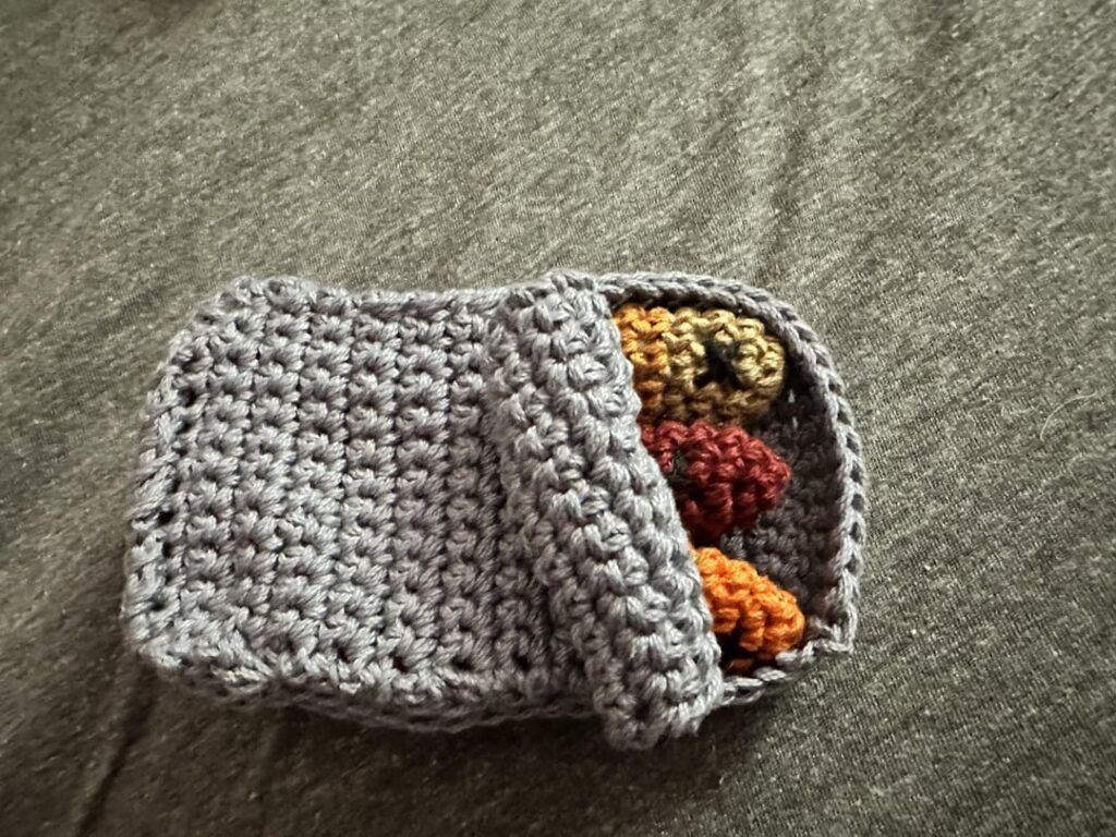 Crocheted Sardines and Tin for Kitties