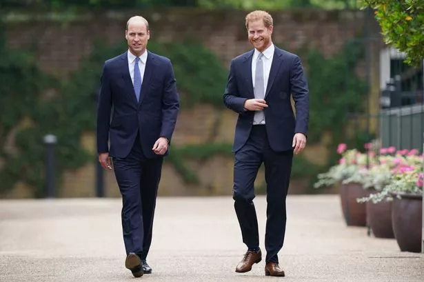 Britain's Prince William, Duke of Cambridge (L) and Prince Harry, Duke of Sussex
