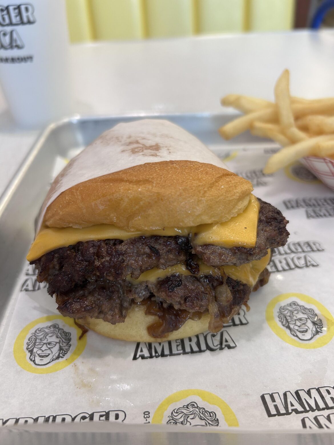 Fried onion burger from Hamburger America by George Motz. 5 ⭐️s