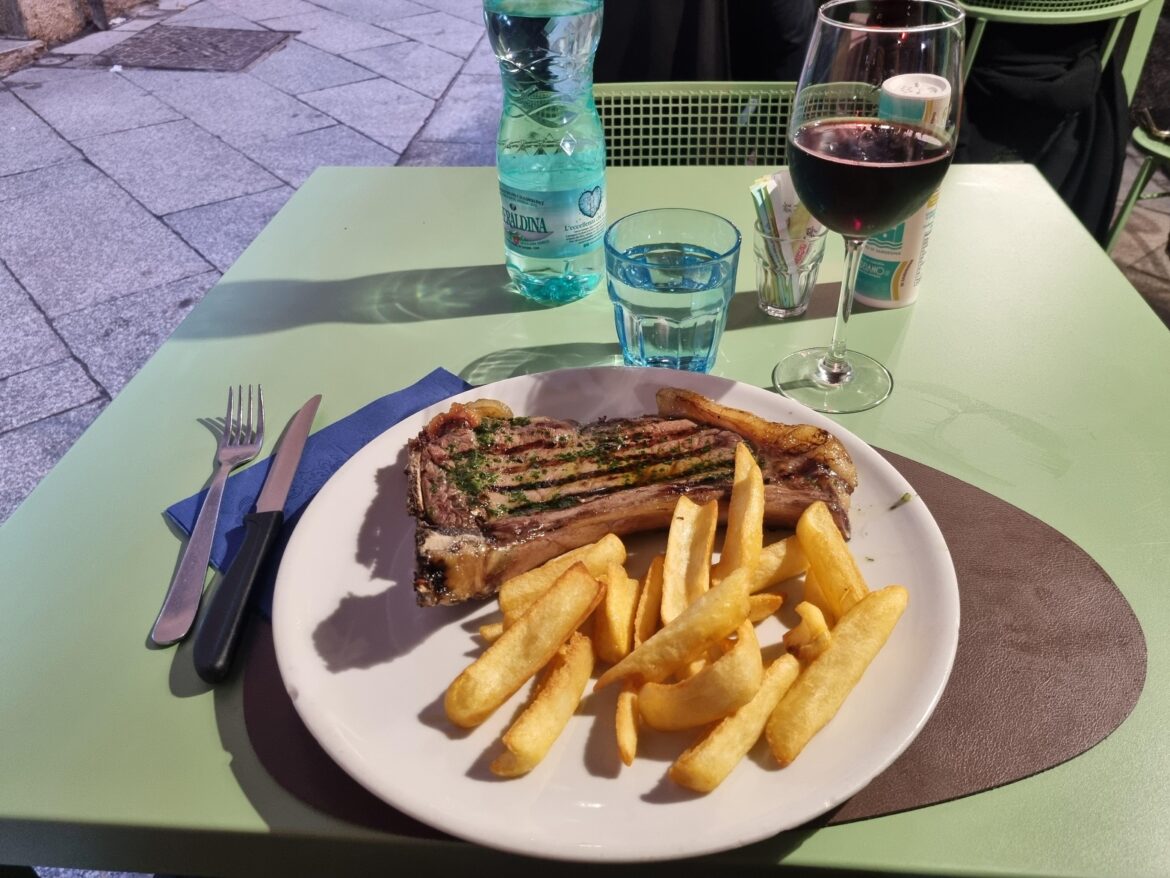 Horse steak for dinner in Cagliari, Sardinia, Italy