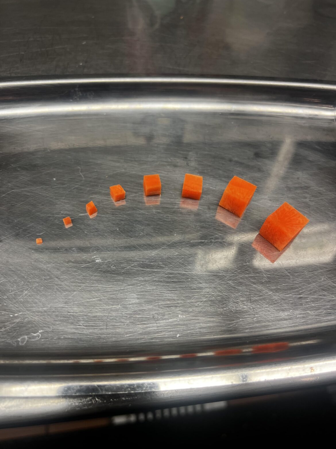 asked my chef how he needed veg diced