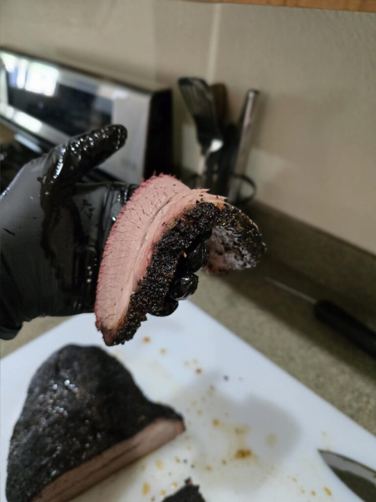 Smoked my first brisket. Being nervous makes you extra careful...
