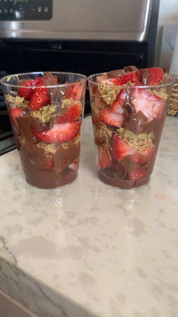 I made the Dubai chocolate strawberry cup! It tasted amazing!