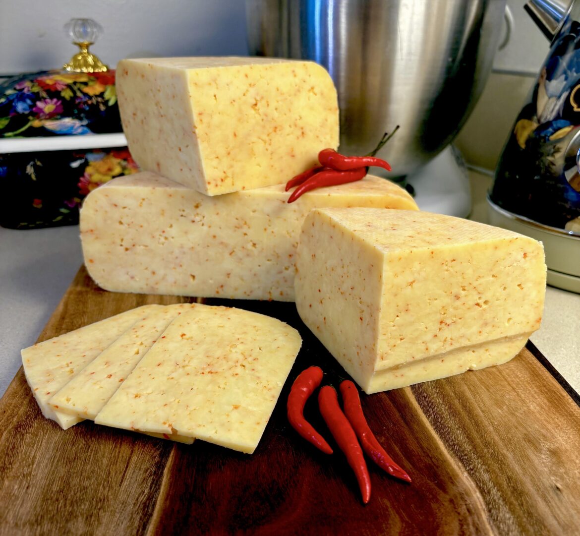 Homemade Gochugaru infused Edam cheese