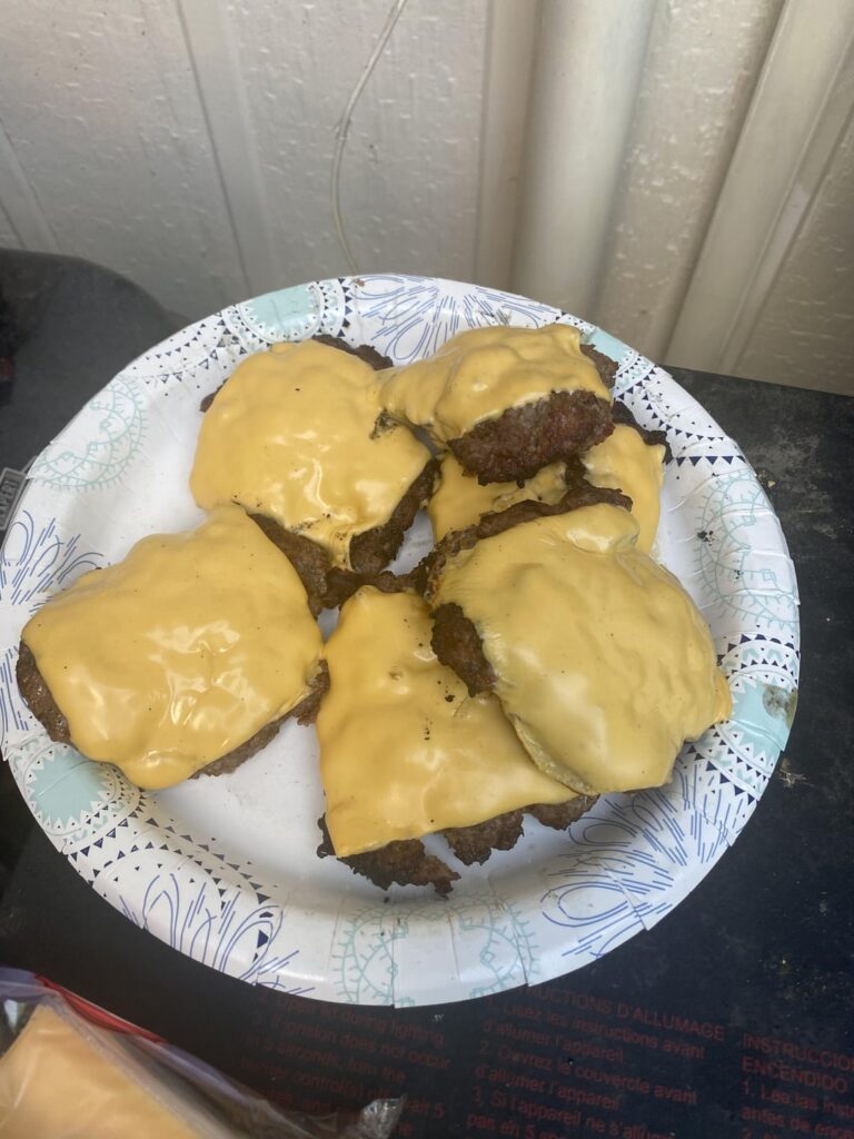 Rate my first grill burgers