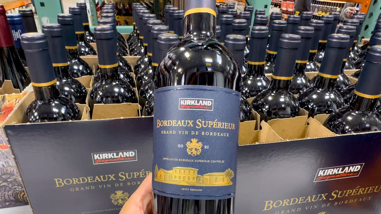 Bottles of Kirkland Signature Bordeaux