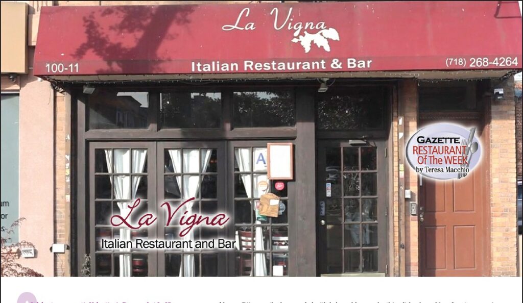 La Vigna ITALIAN RESTAURANT – Queens Gazette