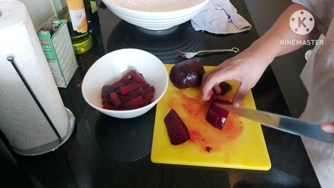 Making Roasted Beetroot Salad