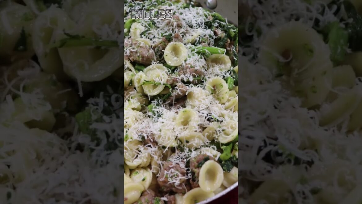 Broccoli Rabe & Sausage with Orecchiette #shorts Broccoli Rabe & Sausage with Orecchiette #shorts