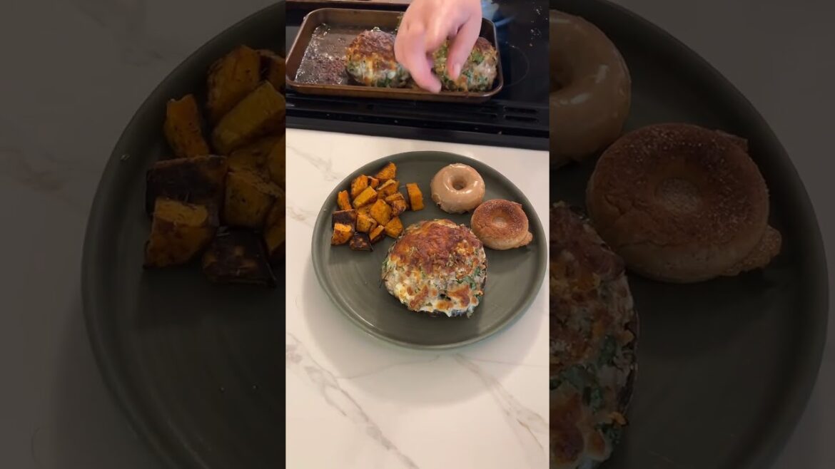 Italian Stuffed Mushrooms, Roasted Sweet Potatoes, and Homemade Sourdough Donuts Italian Stuffed Mushrooms, Roasted Sweet Potatoes, and Homemade Sourdough Donuts