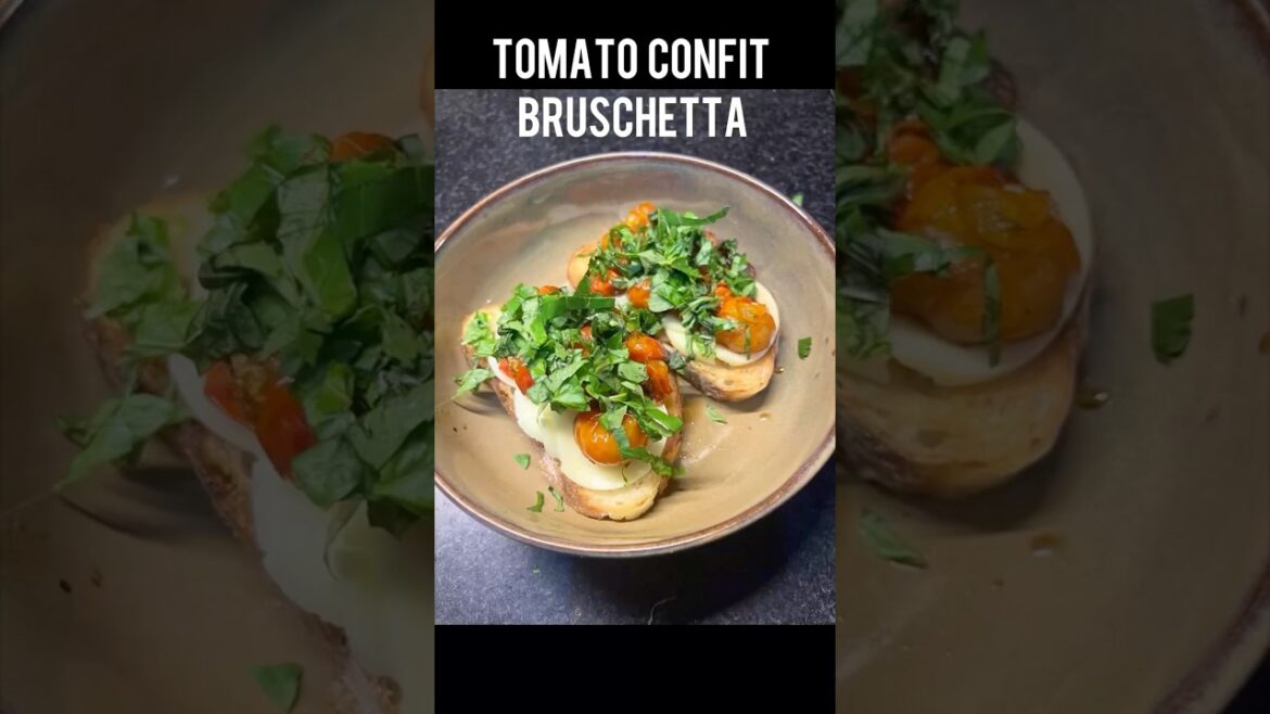 Tossed Tomato bruschetta with fresh mozzarella and basil- best quick fix #shorts #yt #bruschetta