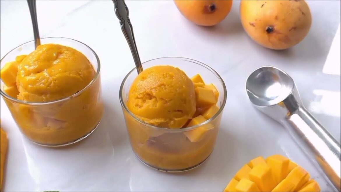 {3 ingredient recipe} – Creamy Mango Sorbet! {3 ingredient recipe} - Creamy Mango Sorbet!