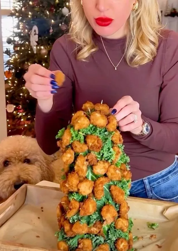 She puts the nuggets on the tree
