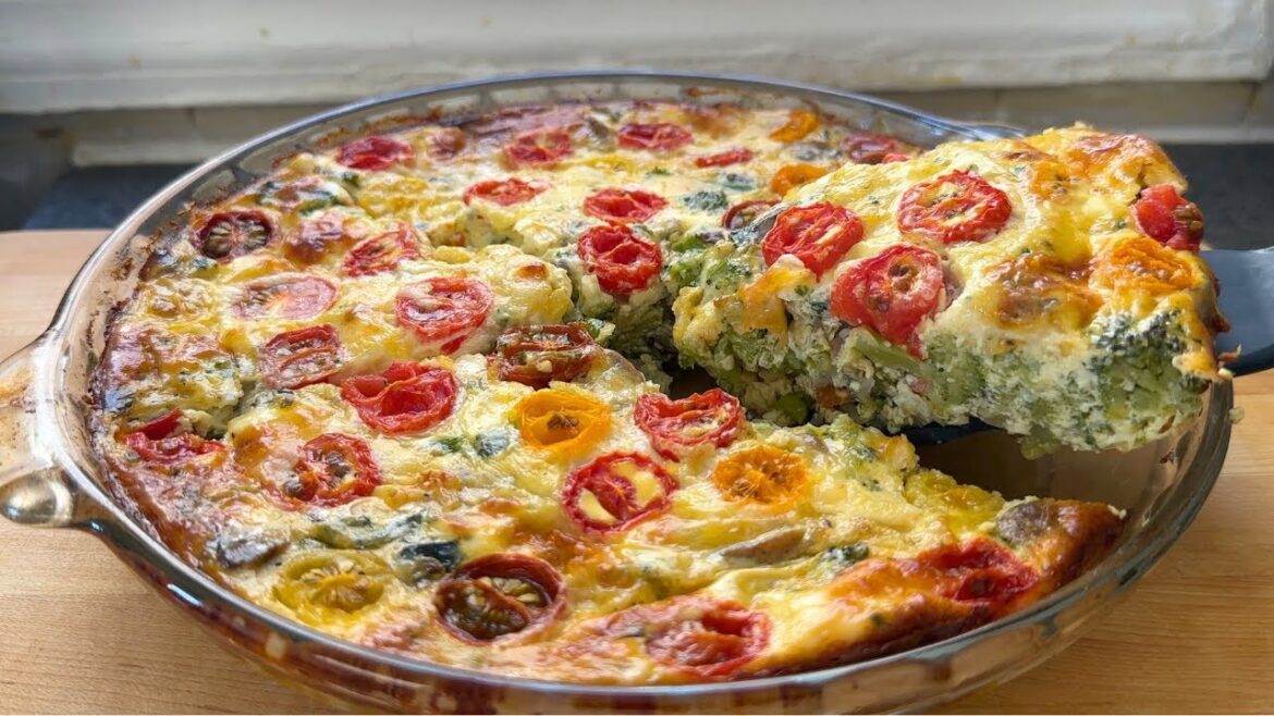Easy and Healthy Quiche Recipe! Lots of veggies and super flavorful!