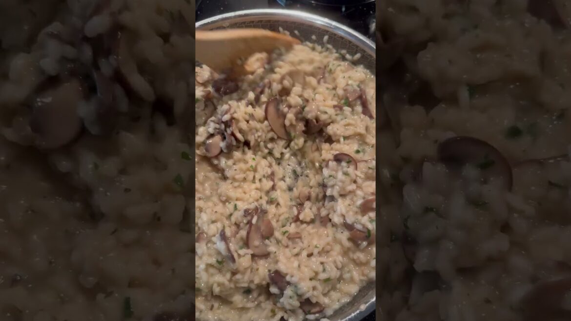 Mushroom Risotto with Truffles, Scallops and Caviar #risotto #truffle #scallops #mushroom