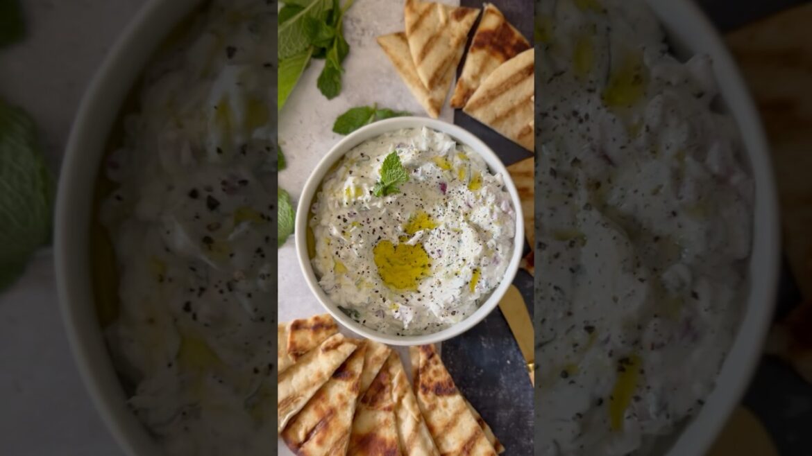 The Perfect Tzatziki Dip! #foodshorts #shorts #food #dip #delicious #recipe #yummy