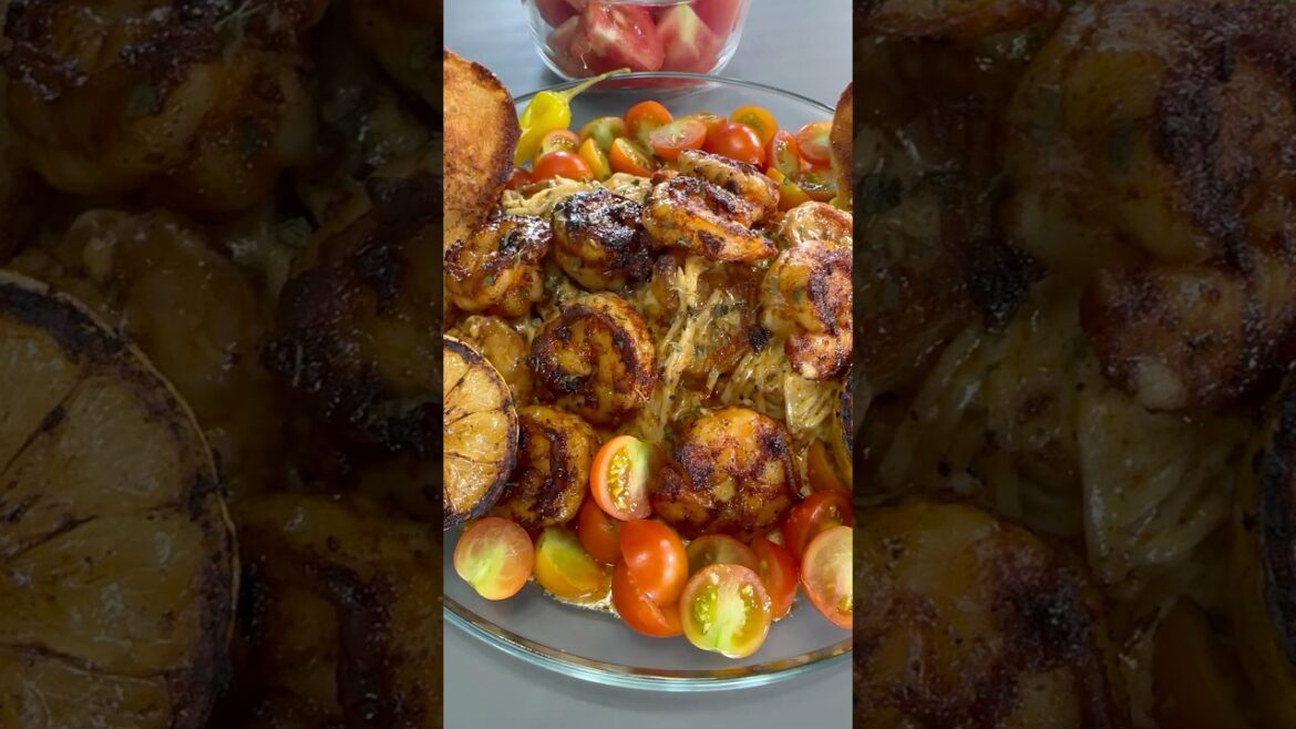 Homemade lemon, garlic, butter, shrimp pasta!!