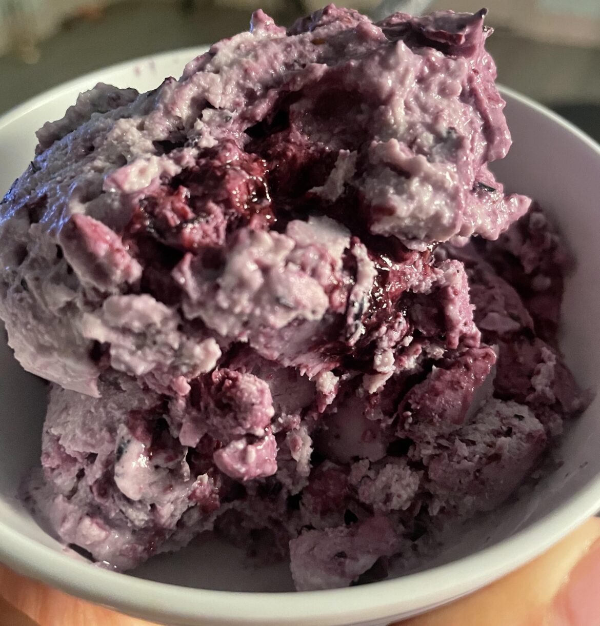 Blueberry cottage cheese “ice cream”