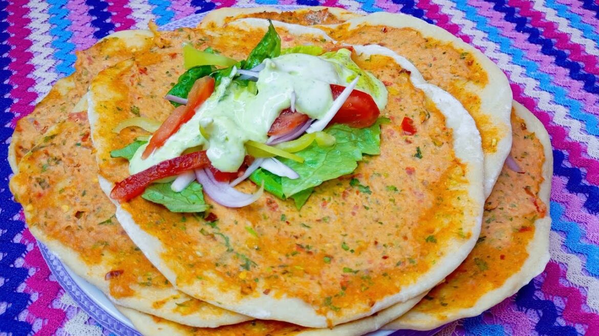Turkish Lahmacun Recipe/Lahmacun Istanbul/Lahmacun Recipe moniras food menu/Turkish Food Turkish Lahmacun Recipe/Lahmacun Istanbul/Lahmacun Recipe moniras food menu/Turkish Food