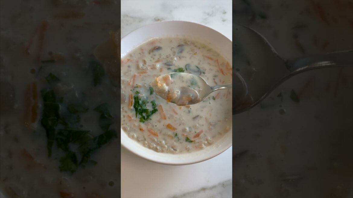 Creamy Barley & Mushroom Soup | Simple & Delicious #SoupRecipe #BarleySoup #HomeCooked