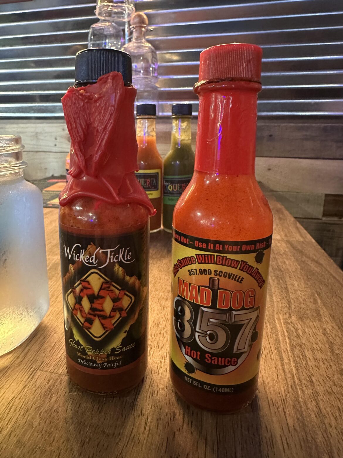 Asked our waiter at the local Mexican restaurant for some HOT sauce.