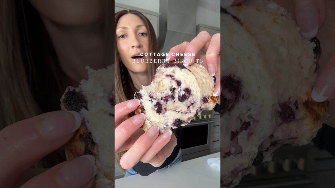 3 Ingredient Cottage Cheese Blueberry Biscuits!