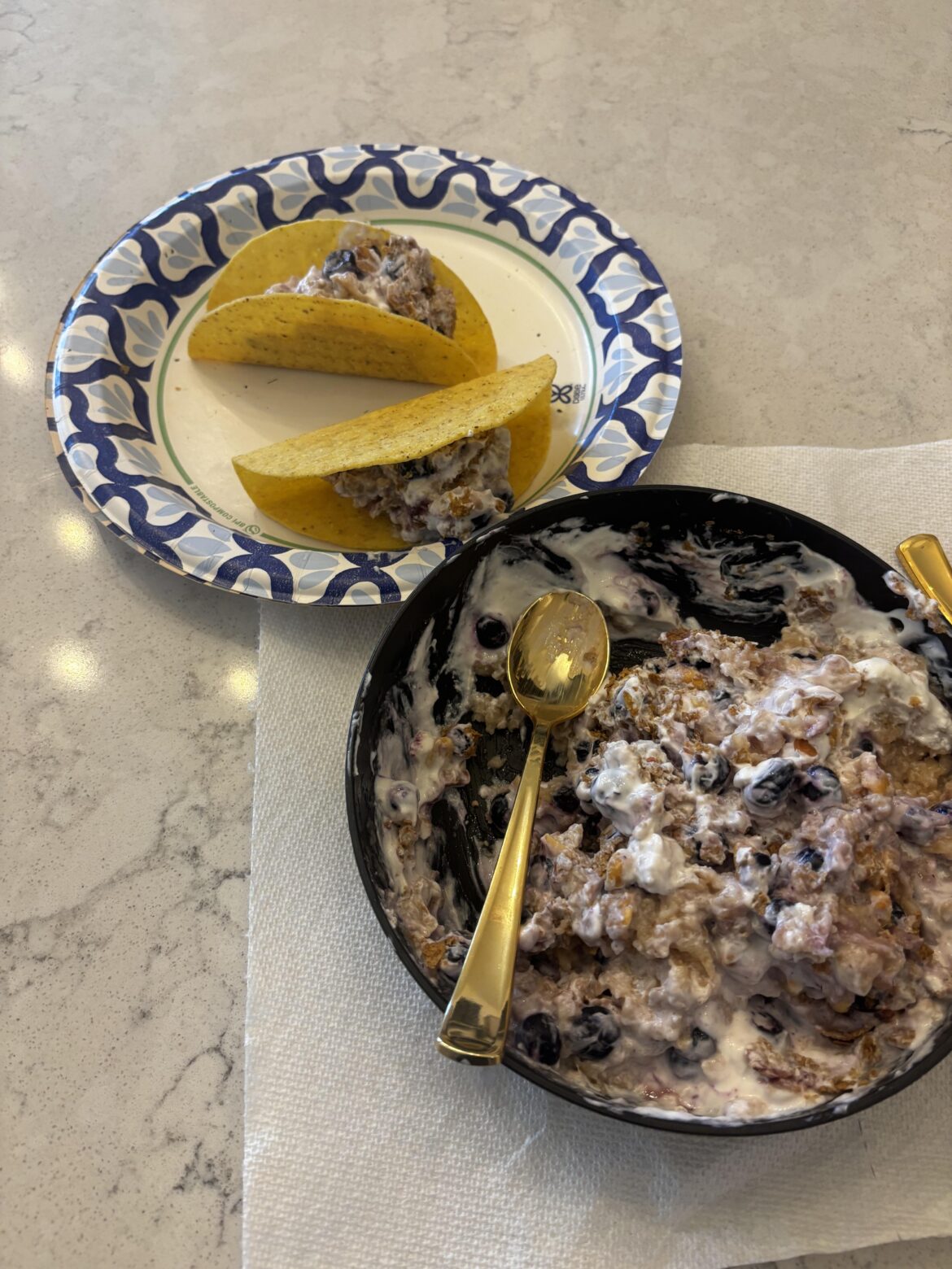 I made a Greek yogurt taco with oatmeal