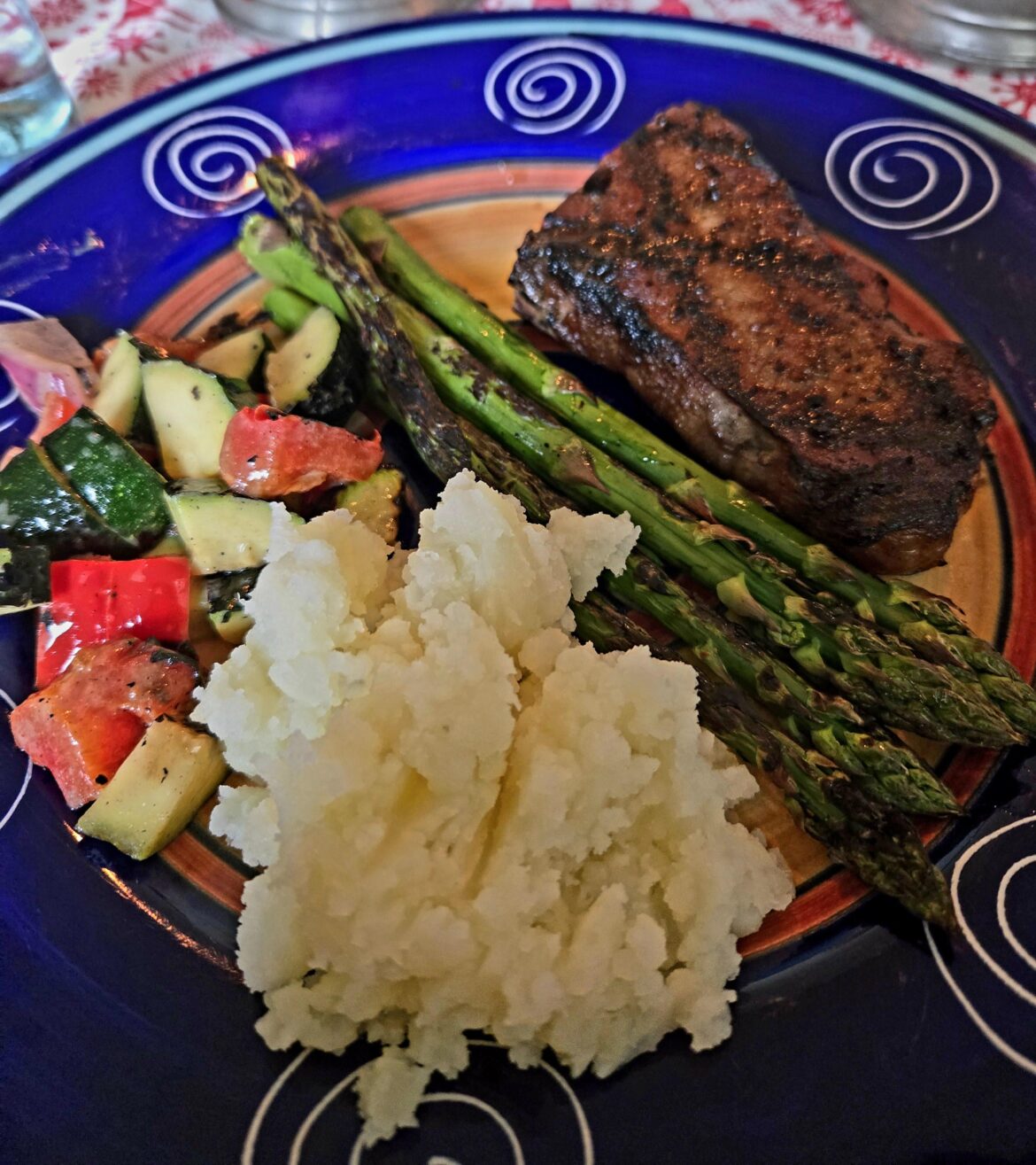 Almost the whole meal on the grill