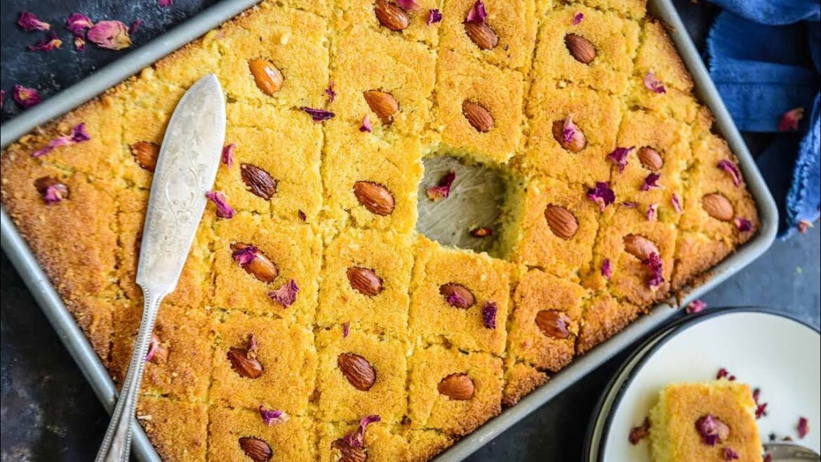 Authentic Semolina Cake With Orange Blossom Water! Quick & Delicious Authentic Semolina Cake With Orange Blossom Water! Quick & Delicious