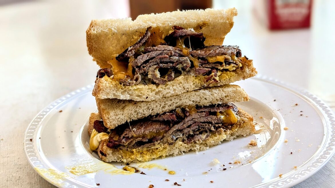 Leftover tri tip sandwich