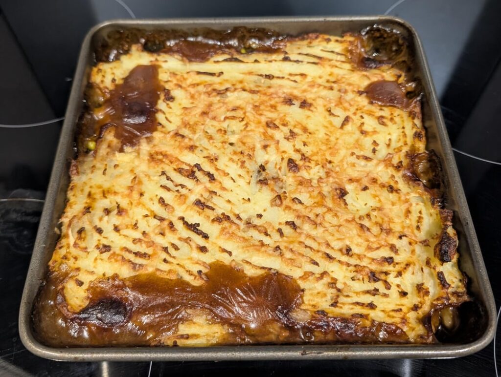 Monday night Cottage Pie with just the right amount of seepage