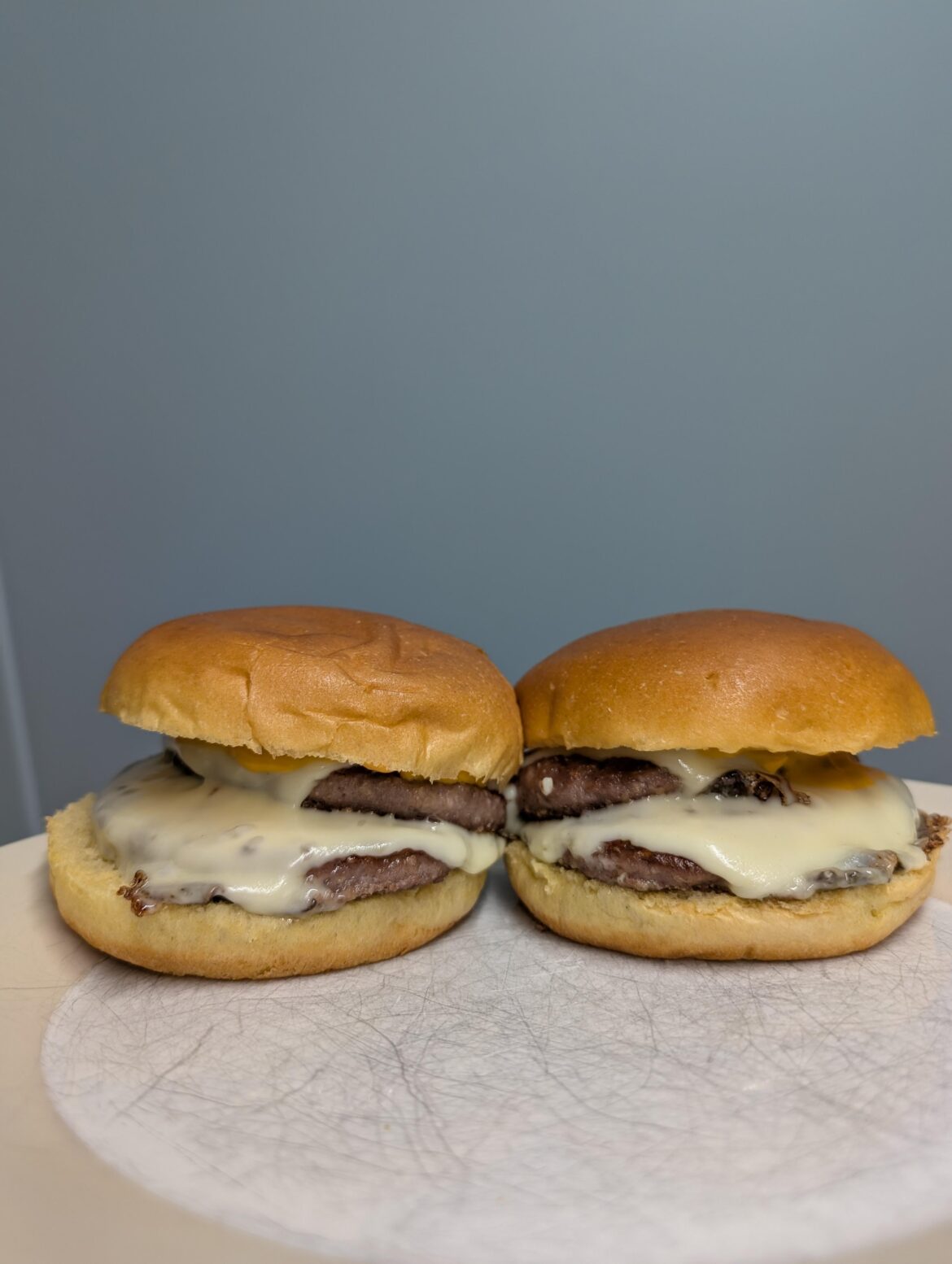 A simple Sunday cheeseburger.