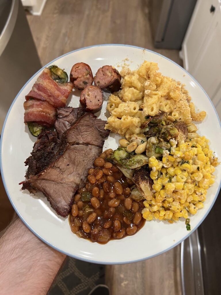 Beautiful plate tonight with some brisket style Chuck roast