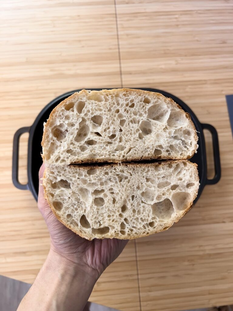 Who needs an ear when you’ve got lacy crumb and blistery, thin crust?! 82% Hydration Who needs an ear when you've got lacy crumb and blistery, thin crust?! 82% Hydration