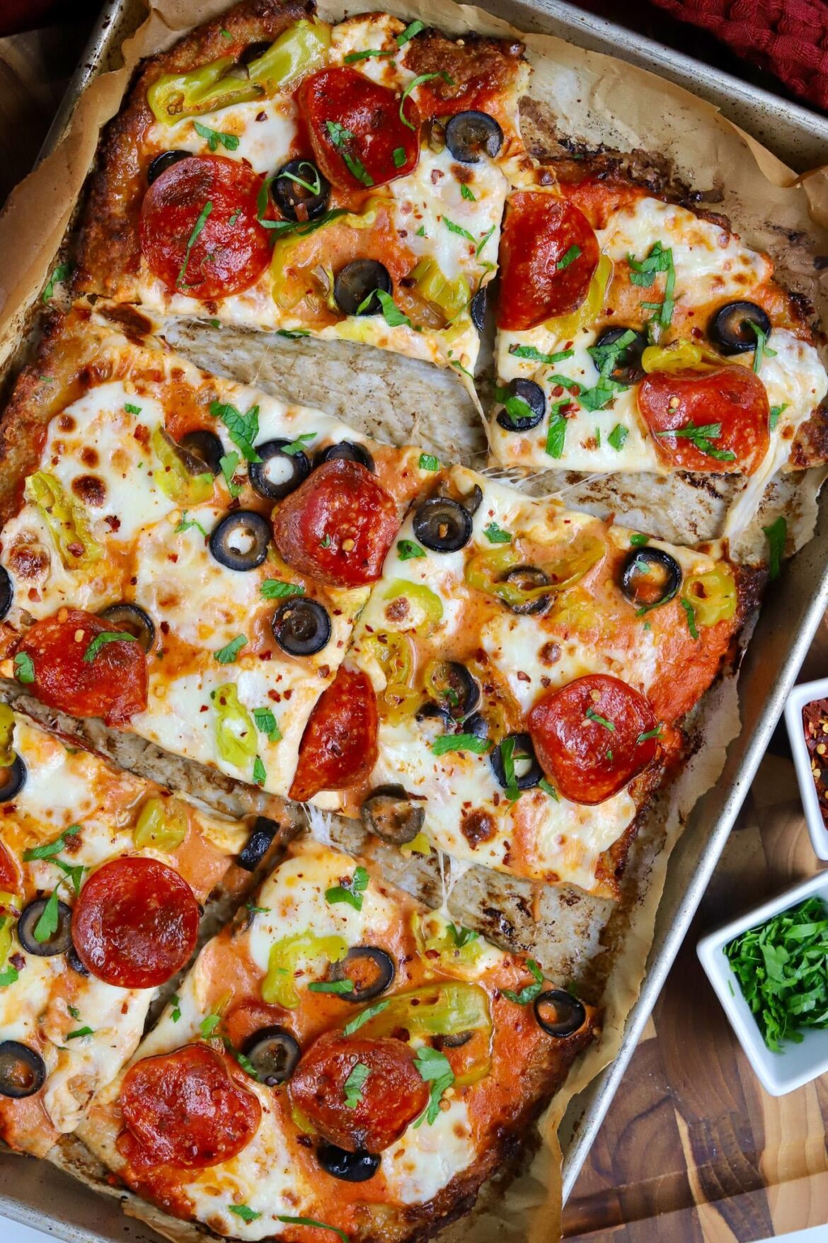 Made Chicken Crust Pizza for meal prep - tastes great cold or warm as leftovers... just like regular pizza!