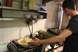 My French taco being prepared, courtesy David Hammond